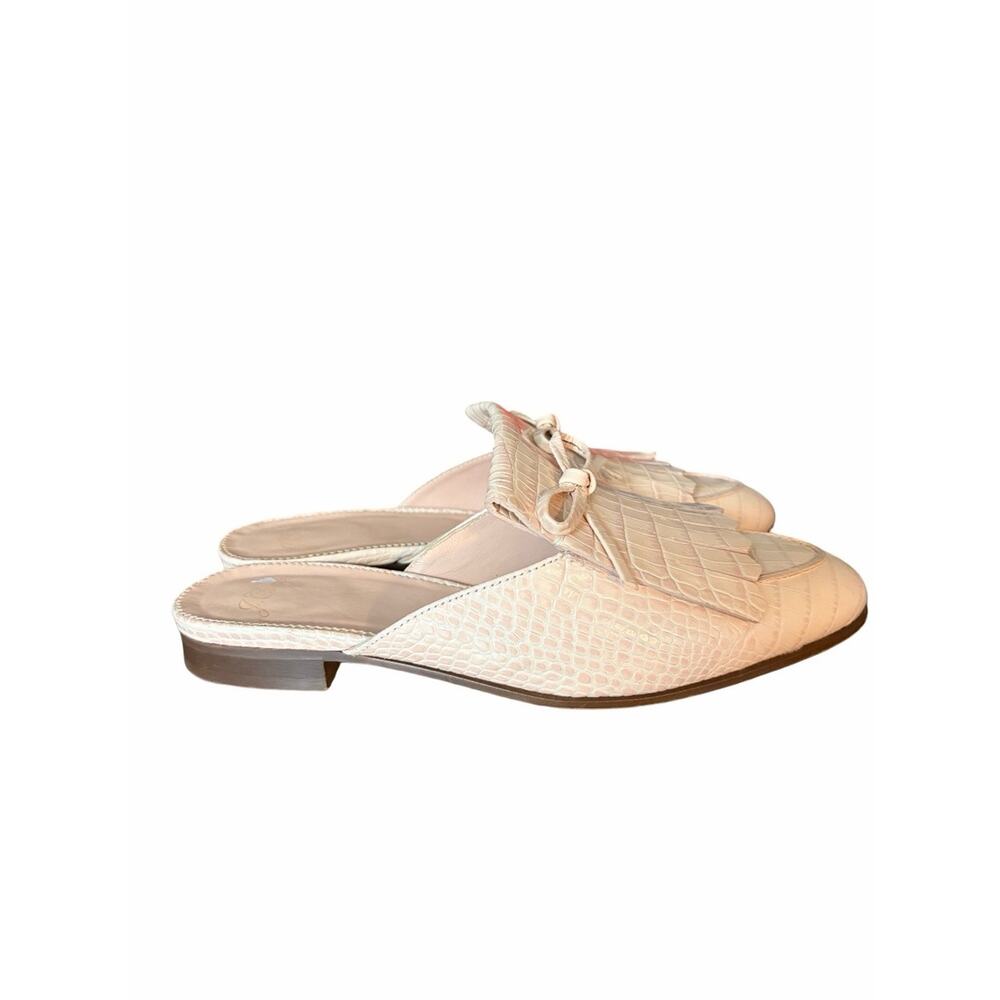 J. Crew Kiltie Academy Penny Loafer Leather Mules size 7 Sunwashed Pink - Picture 4 of 9